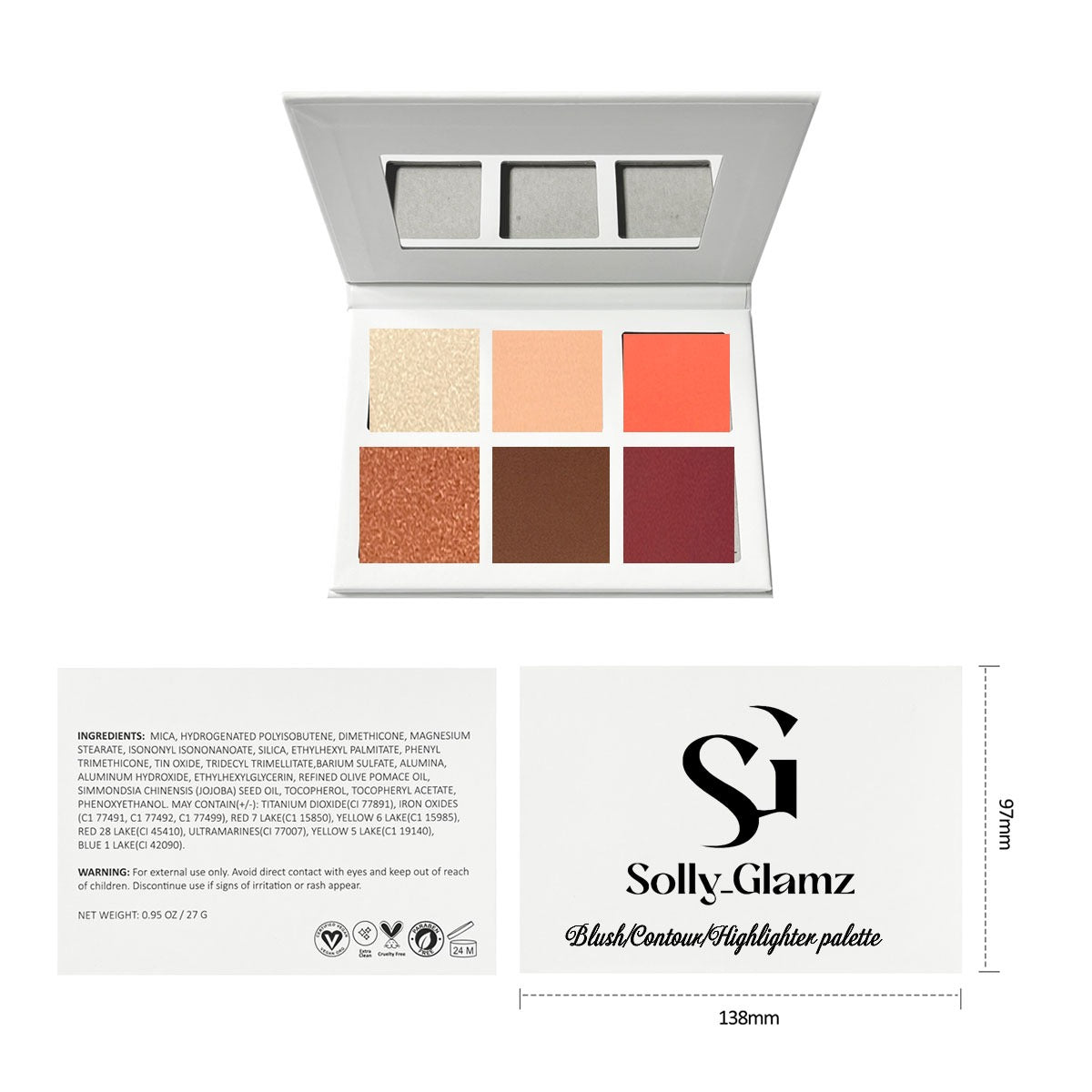 3-in-1 Contour,Bronze Palette