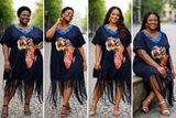 Afro Coutour Black Gown